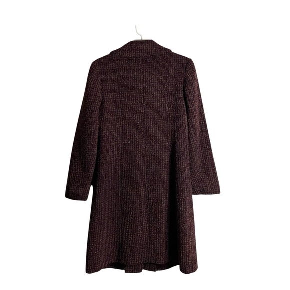 Pizazz Women’s Purple Tweed Wool Longline Coat - Picture 9 of 9